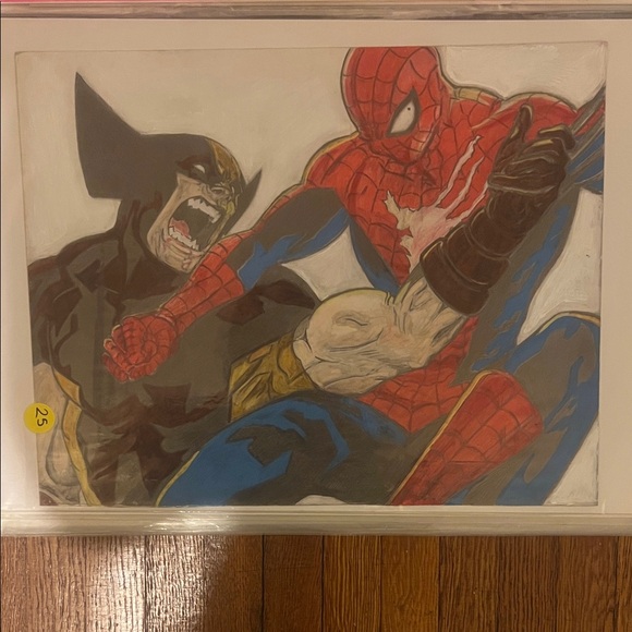 Marvel Art Drawing with Red and Blue